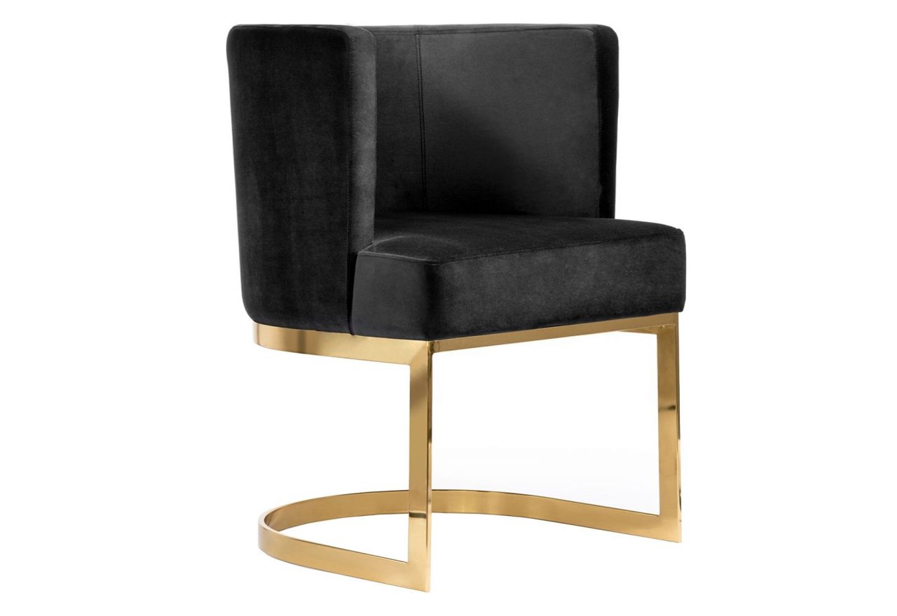 Eleganckie krzesło GLASGOW z miękkim głębokim siedziskiem do nowoczesnego salonu glamour
