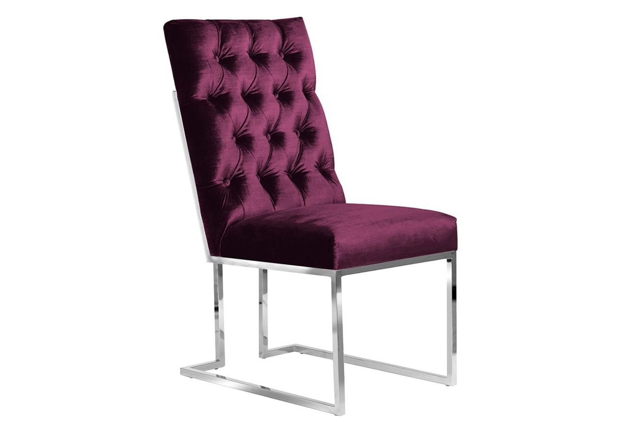 Eleganckie pikowane krzesło w stylu glamour PABLO z metalowymi nóżkami o geometrycznym kształcie