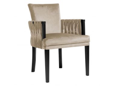 Stylowe krzesło holenderskie z fantazyjnymi podłokietnikami ELVIRA tapicerowane