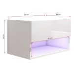 Wisząca, nowoczesna, biała szafka nocna z szufladą i wielobarwnym oświetleniem LED - PORI 1