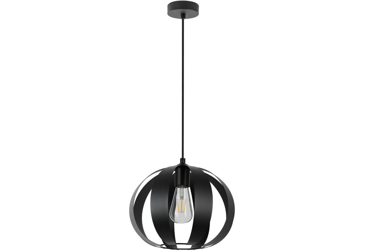 Lampa wisząca BRIGOLO z metalowym designerskim kloszem w czarnym kolorze
