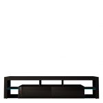 Stojąca szafka RTV 200 cm w czarnym połysku do salonu, opcja wisząca, z oświetleniem LED  - REINER 7