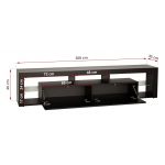 Stojąca szafka RTV 200 cm w czarnym połysku do salonu, opcja wisząca, z oświetleniem LED  - REINER 7