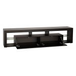 Stojąca szafka RTV 200 cm w czarnym połysku do salonu, opcja wisząca, z oświetleniem LED  - REINER 7