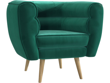 Fotel wypoczynkowy w skandynawskim stylu - BAKU butelkowa zieleń