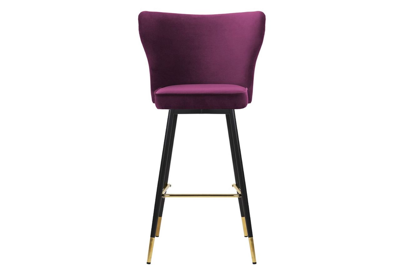 Stylowe wysokie krzesło typu hoker MODEST 60 na metalowych nogach i z pikowaną tapicerką