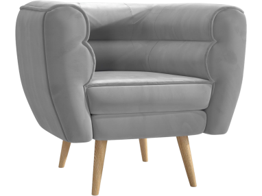 Fotel wolnostojący jednoosobowy w stylu skandynawskim - BAKU szary