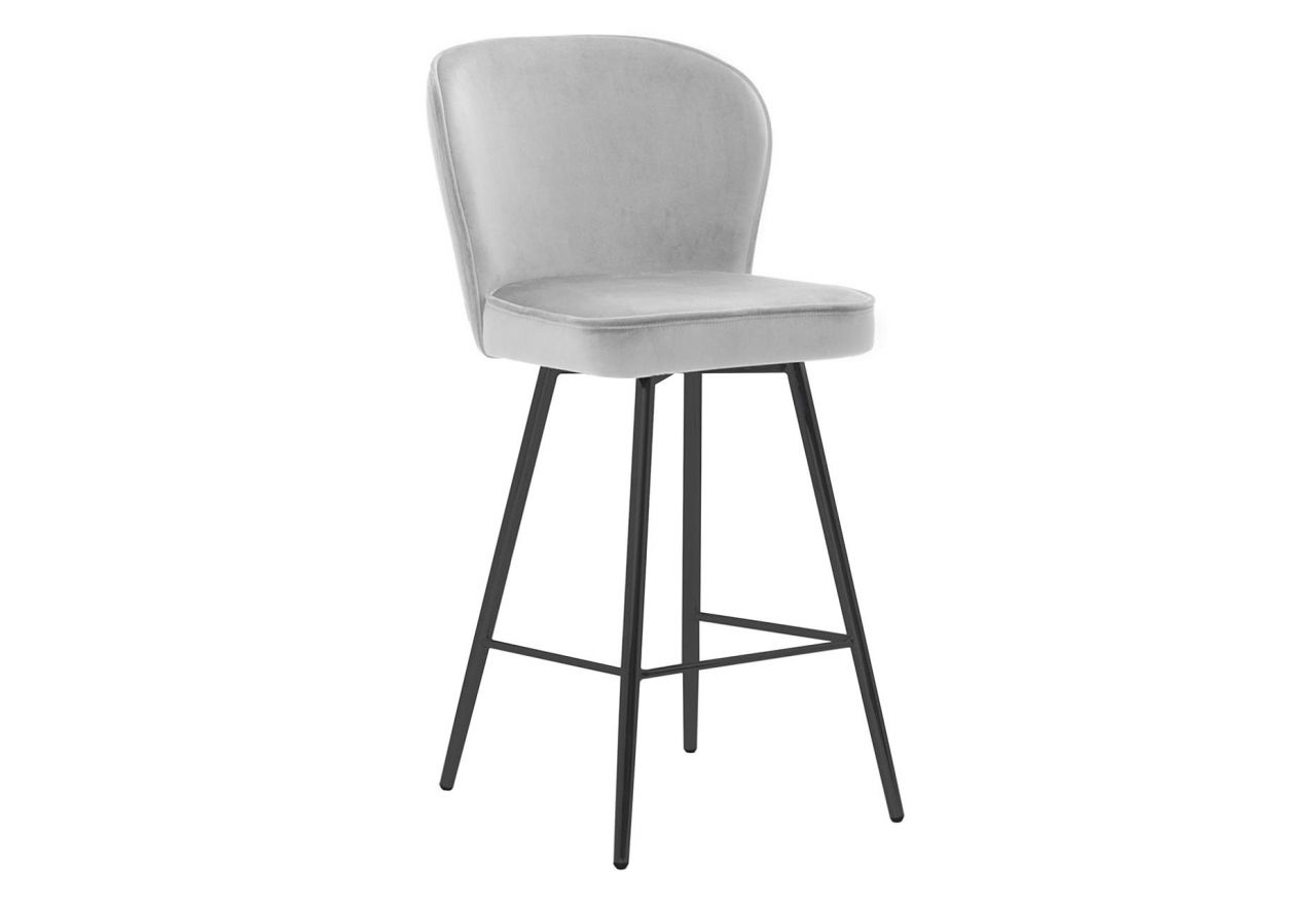 Modne wysokie krzesło z oparciem typu hoker ALPEN 60 na metalowych nóżkach