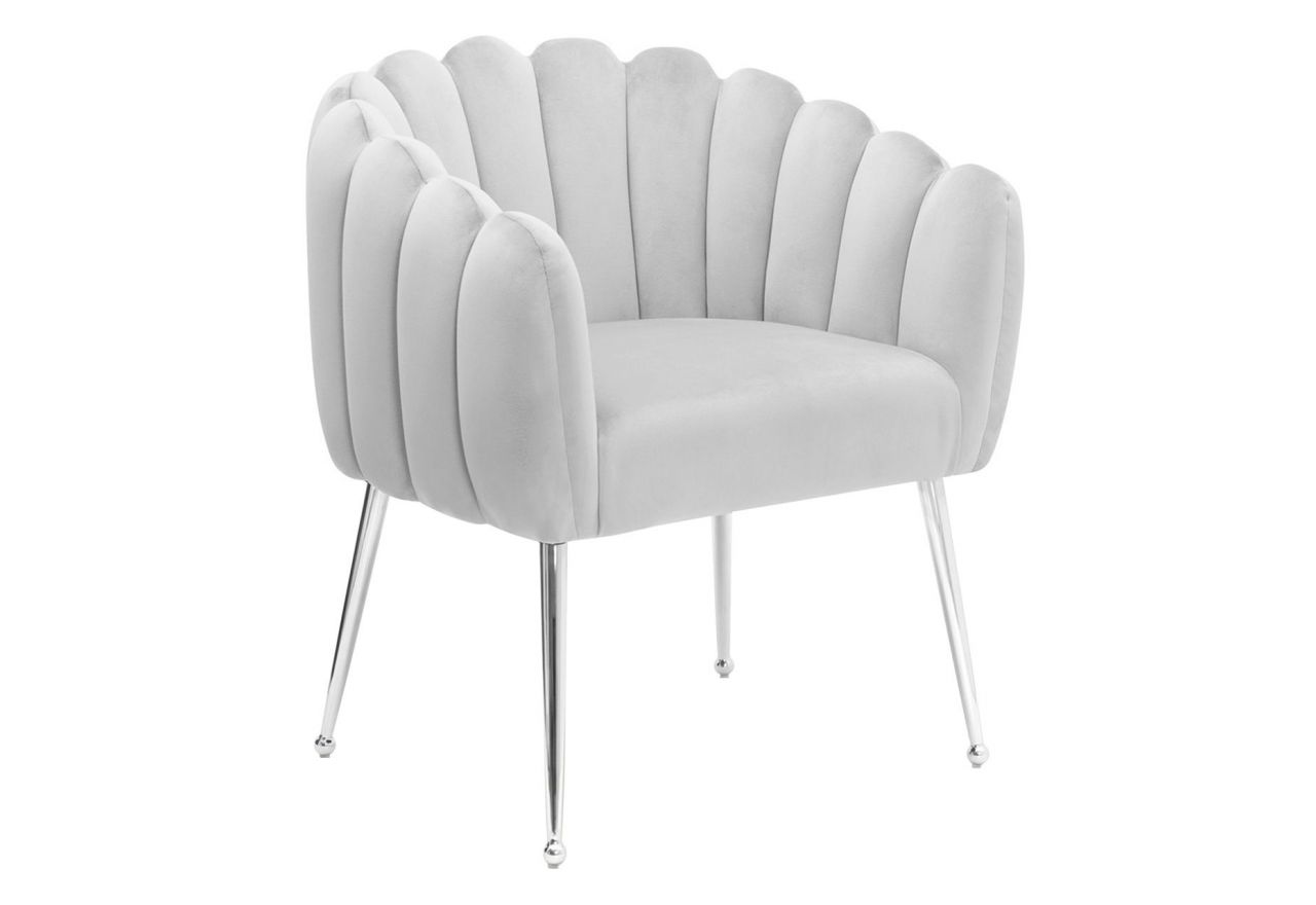 Nowoczesne krzesło muszelkowe w stylu glamour LIRI z kubełkowym tapicerowanym siedziskiem