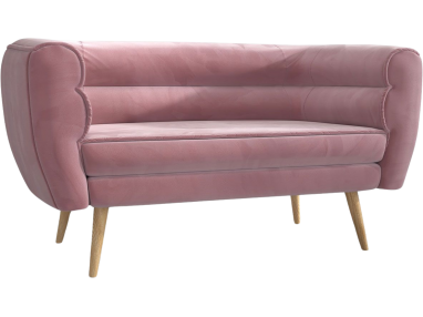 Sofa tapicerowana w stylu skandynawskim na wysokich nóżkach - BAKU brudny róż