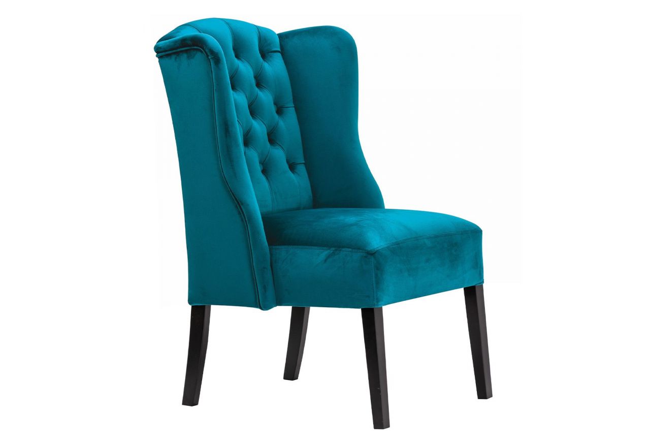 Luksusowe krzesło fotelowe typu uszak VERRI z wciągami w stylu chesterfield