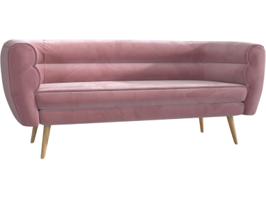 Nowoczesna sofa dla trzech osób w stylu skandynawskim - BAKU brudny róż