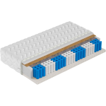 Dwustronny materac kieszeniowy H3/H4 z matą kokosową i lateksem - ATLANTA 120x200