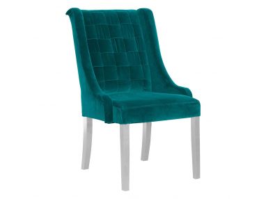 Tapicerowane krzesło fotelowe PONTILLE z przeplatanym wzorem na oparciu