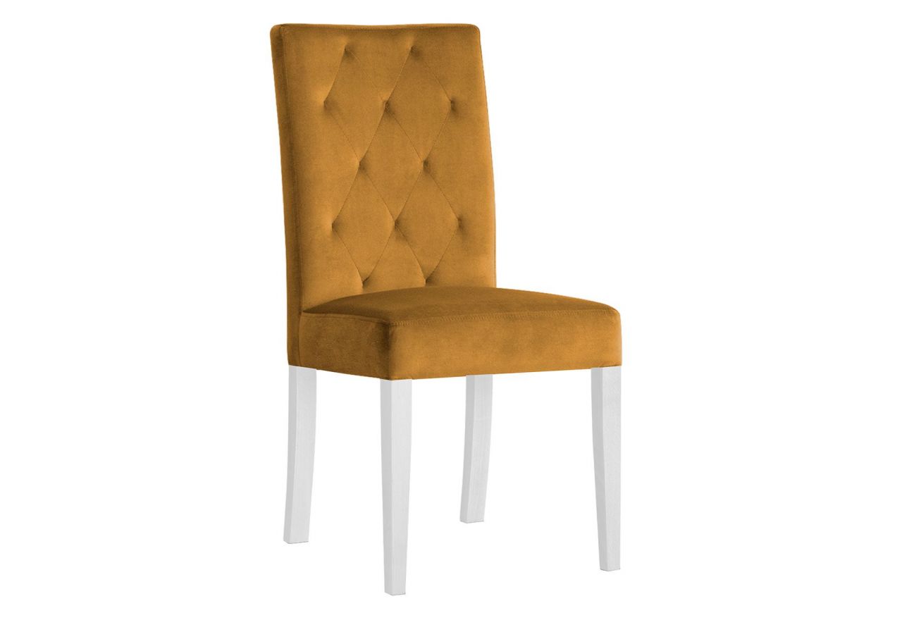 Klasyczne krzesło tapicerowane ORIOLI z wysokim pikowanym oparciem