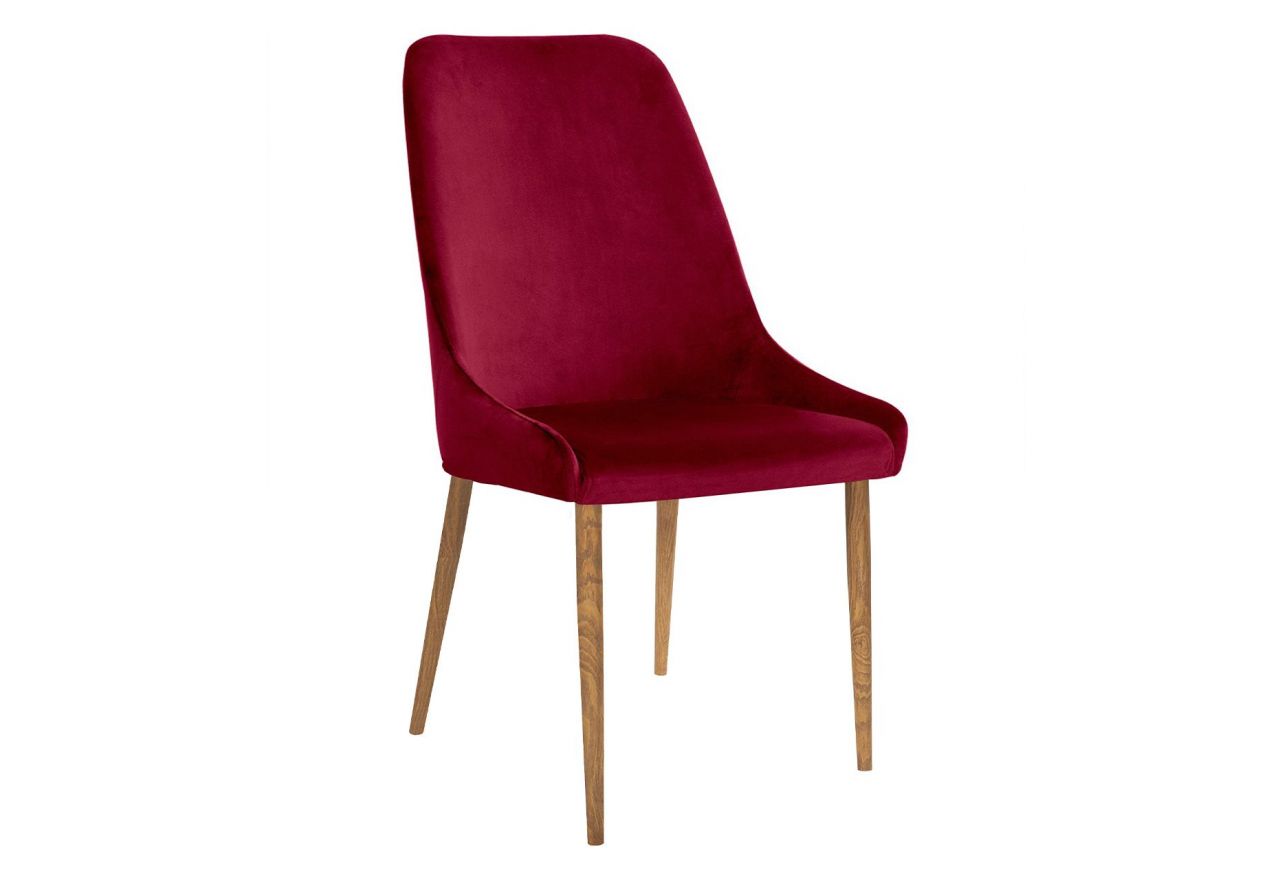 Nowoczesne minimalistyczne krzesło tapicerowane OLEGIO na metalowych nogach
