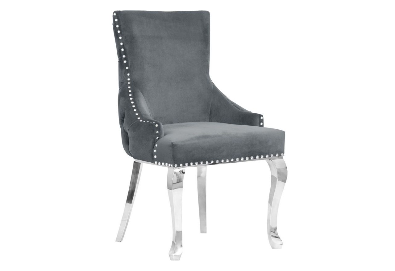 Designerskie krzesło z pikowaniem na oparciu i stylowymi nóżkami ERMADA GLAMOUR