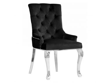 Piękne krzesło z metalowymi profilowanymi nóżkami ALTINO GLAMOUR pikowane