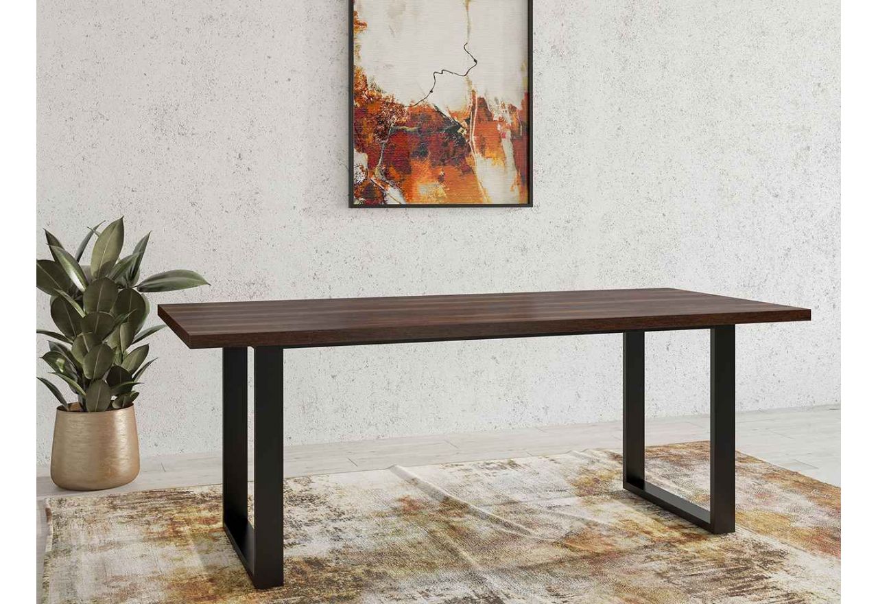 Elegancki stół do jadalni i salonu w industrialnym stylu 200 cm - SAALE WM Dąb Wallace