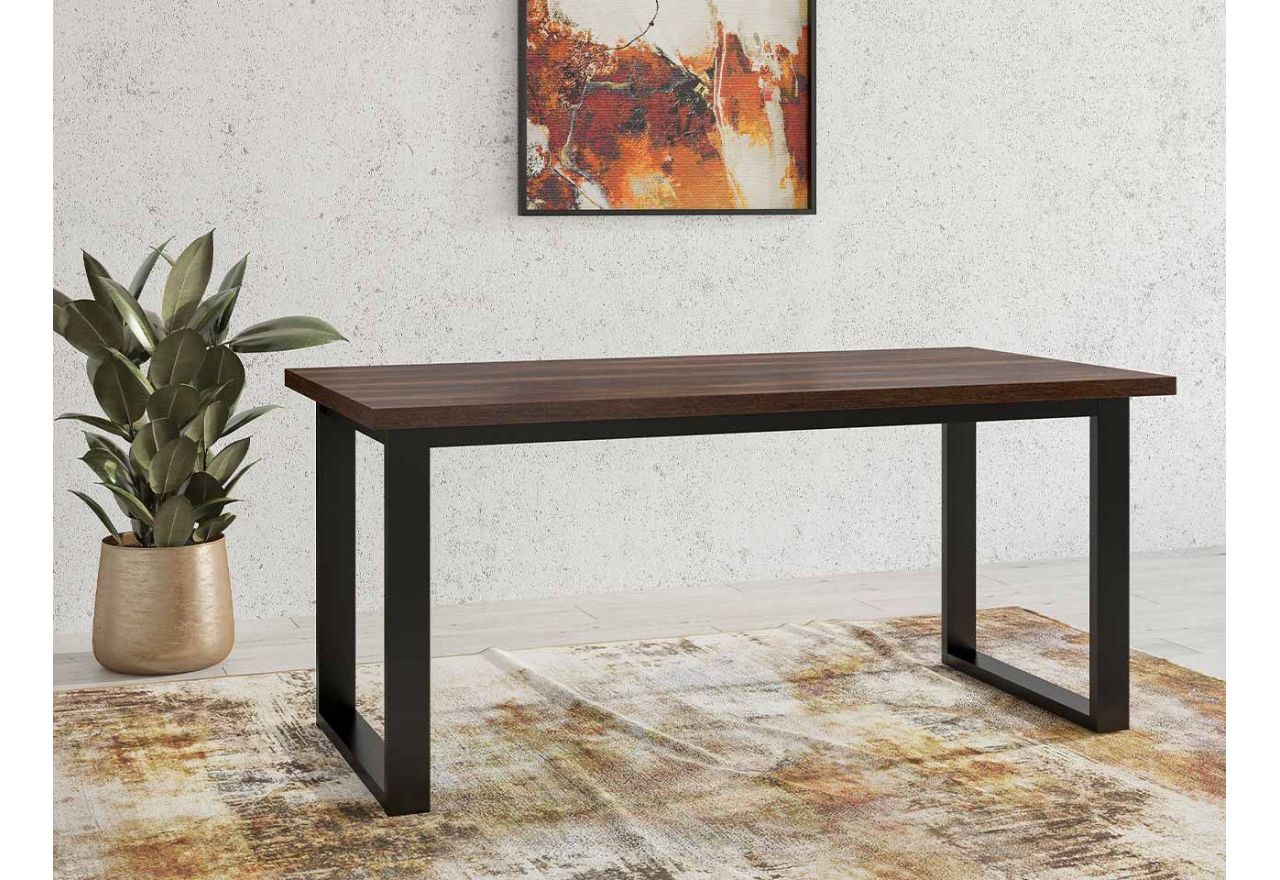 Elegancki stół rozkładany na metalowych nogach do jadalni i salonu w industrialnym stylu - SAALE WM Dąb Wallace