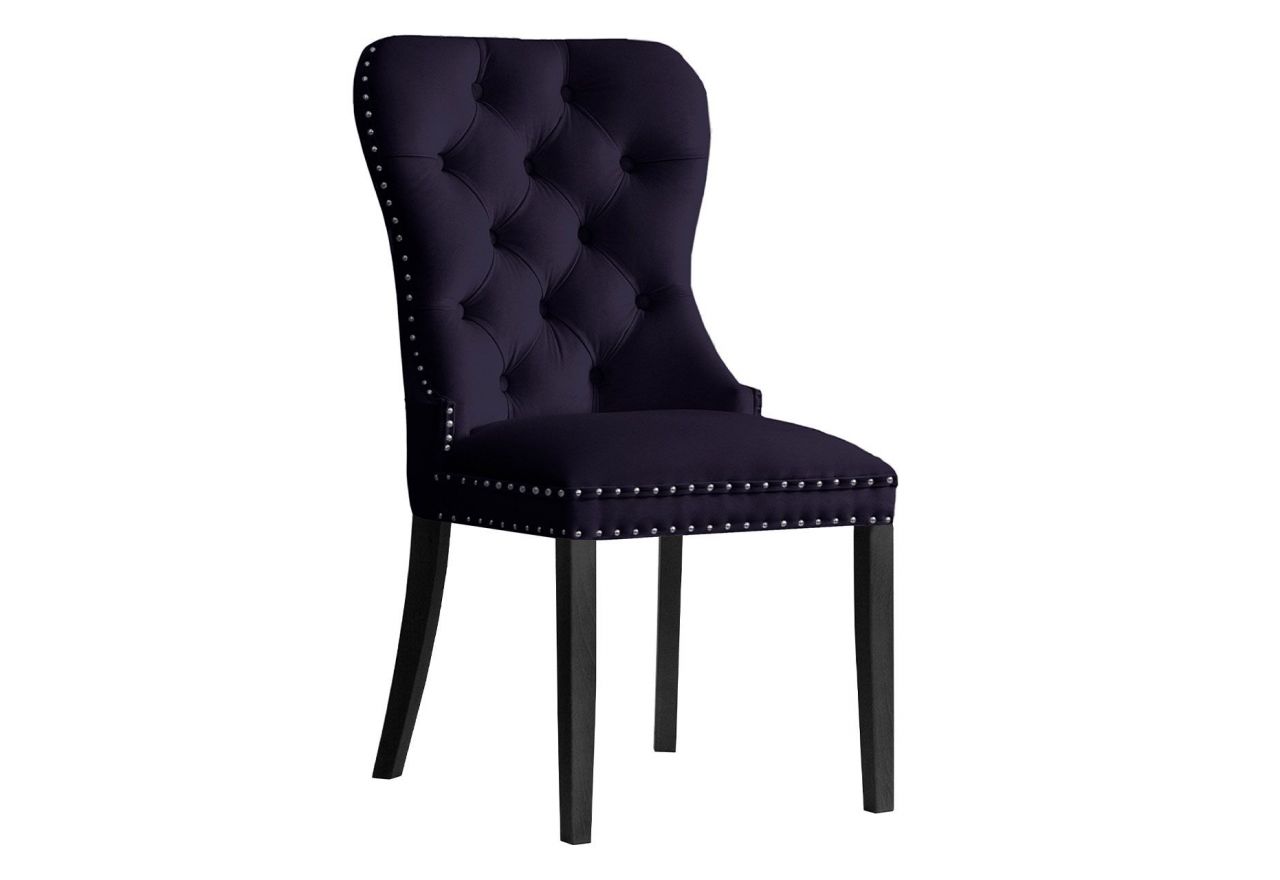 Krzesło w stylu glamour do eleganckiego salonu MADENA z pikowaniem na oparciu