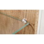 Meblościanka do kącika telewizyjnego, do salonu, z oświetleniem LED i frontami w połysku - KASHMIR Biały połysk / Dąb Monument