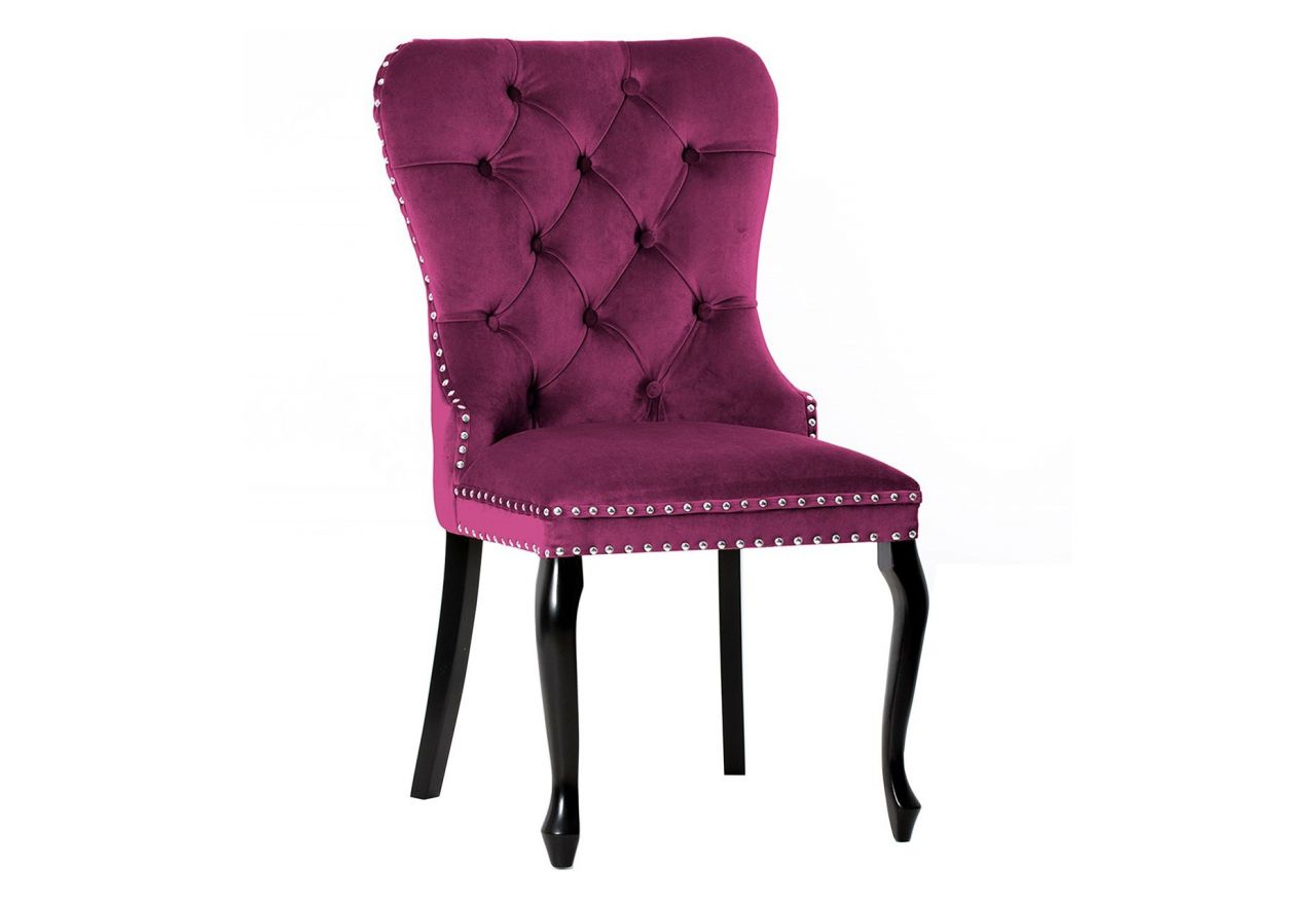 Eleganckie krzesło ludwikowskie w stylu glamour MADENA LUDWIK ze stylowym pikowaniem