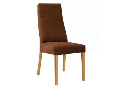 Nowoczesne krzesło o klasycznej formie VITERBO z wysokim oparciem i drewnianymi nogami