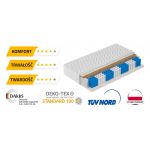 Dwustronny materac kieszeniowy H3/H4 z matą kokosową i lateksem - ATLANTA 140x200