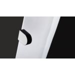 Luksusowa, czarna meblościanka z frontami w szkle, z oświetleniem LED RGB do salonu - ZAFIRO Czarne szkło / Czarny mat