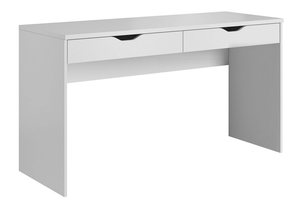 Nowoczesne biurko z szufladami do pracy i nauki, jednoosobowe z opcją kontenerka - VISBY / Biały