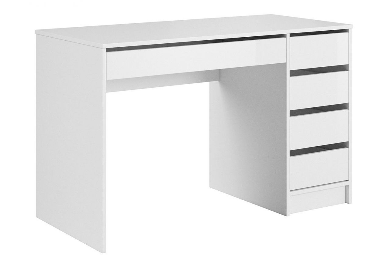 Eleganckie biurko jednoosobowe z szufladami, uniwersalne - SUSANA / Biały mat