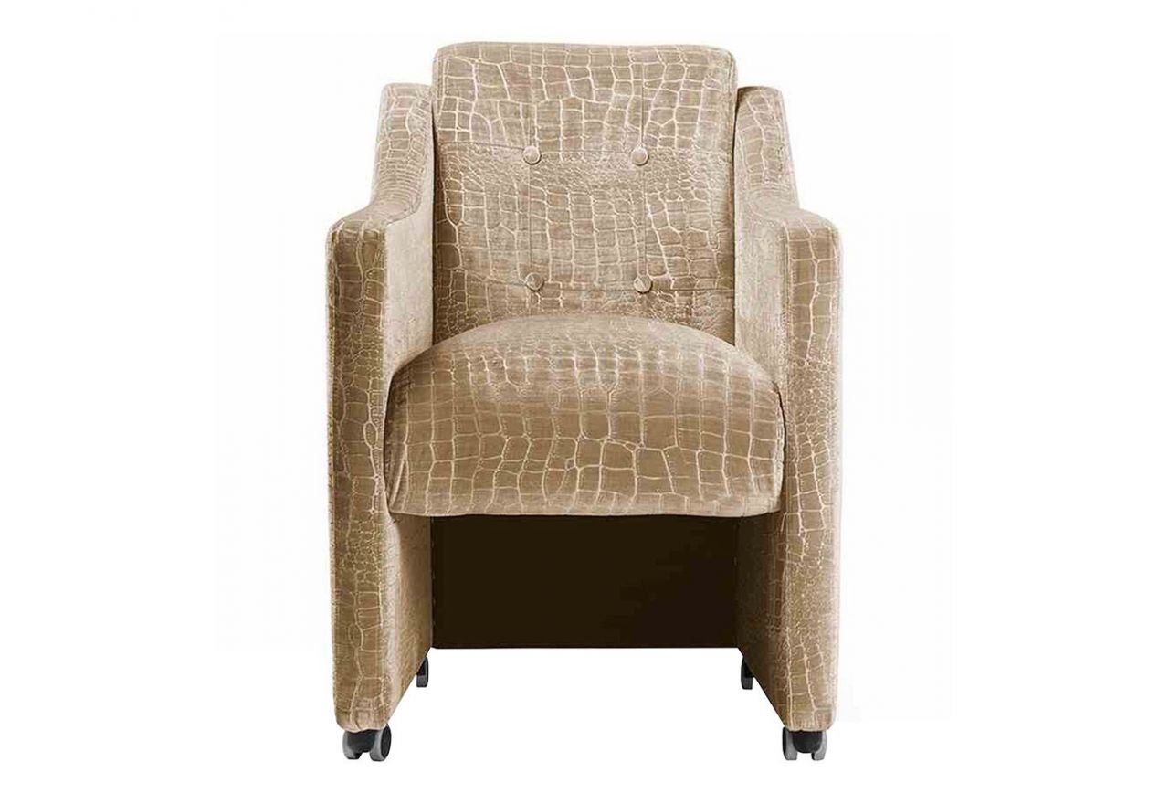 Designerski fotel na kółkach BRESSO z grubym siedziskiem sprężynowym