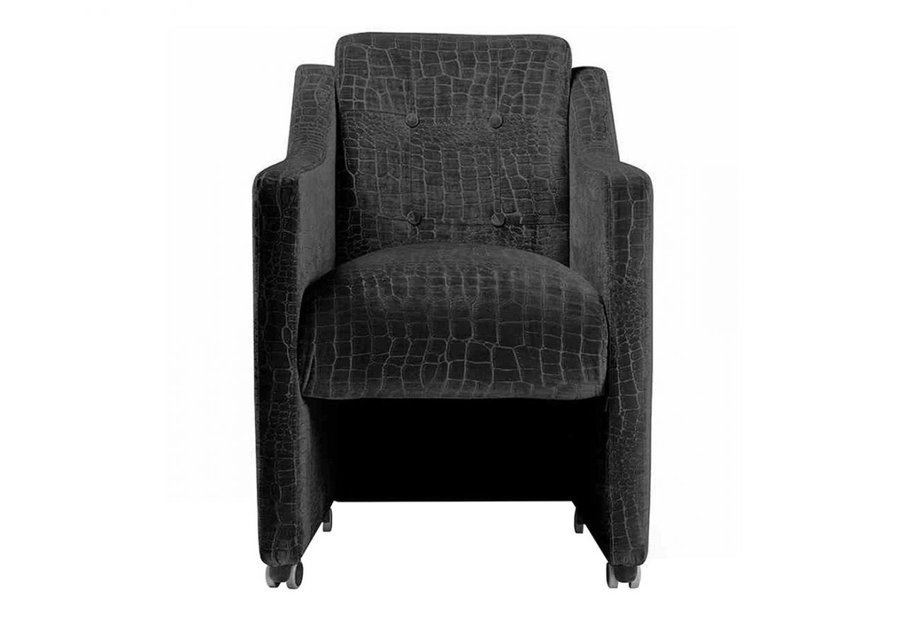 Designerski fotel na kółkach BRESSO z grubym siedziskiem sprężynowym