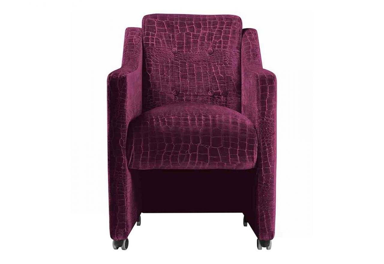 Designerski fotel na kółkach BRESSO z grubym siedziskiem sprężynowym