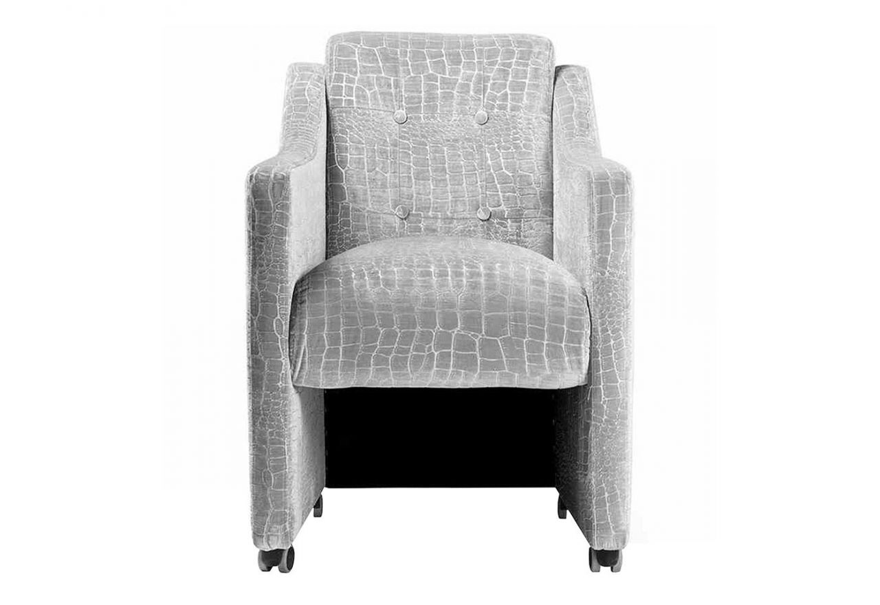 Designerski fotel na kółkach BRESSO z grubym siedziskiem sprężynowym