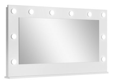 Modne wiszące lustro LED do toaletki z ramą - SUSANA / Biały