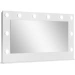 Modne wiszące lustro LED do toaletki z ramą - SUSANA / Biały