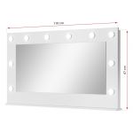 Modne wiszące lustro LED do toaletki z ramą - SUSANA / Biały