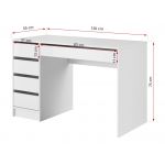 Eleganckie, praktyczne biurko, toaletka z lustrem LED do pokoju i sypialni - SUSANA / Biały połysk