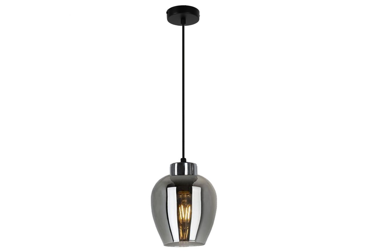 Dymiona lampa z pojedynczym szklanym kloszem MARCIANI do loftu lub stylowego salonu