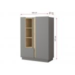 Szary zestaw mebli do salonu, komplet 6 brył do pokoju - ESPEN Szary mat / Dąb Artisan