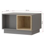 Szary zestaw mebli do salonu, komplet 6 brył do pokoju - ESPEN Szary mat / Dąb Artisan