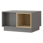 Szary zestaw mebli do salonu, komplet 6 brył do pokoju - ESPEN Szary mat / Dąb Artisan