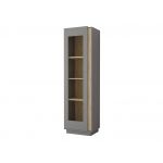 Szary zestaw mebli do salonu, komplet 6 brył do pokoju - ESPEN Szary mat / Dąb Artisan