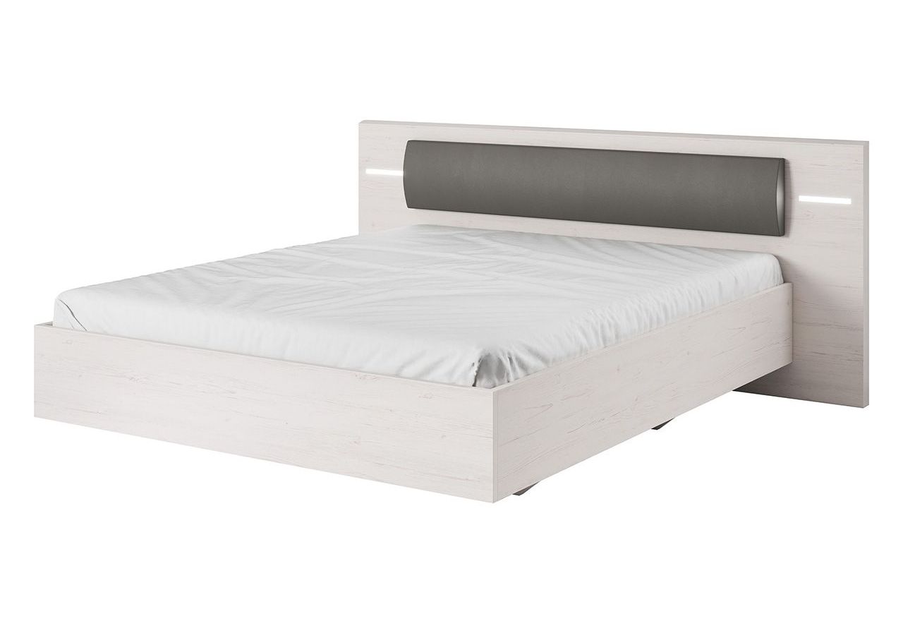 Podwójne łóżko 160x200 w nowoczesnym stylu z opcją wyboru materaca i stelaża - ALCAMOS / Sosna Andersen