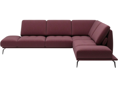 Komfortowy narożnik wolnostojący FIUME z regulowanym oparciem oraz obrotowym siedziskiem