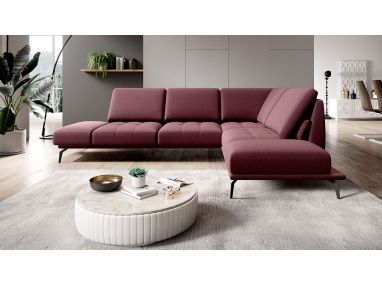 Komfortowy narożnik wolnostojący FIUME z regulowanym oparciem oraz obrotowym siedziskiem