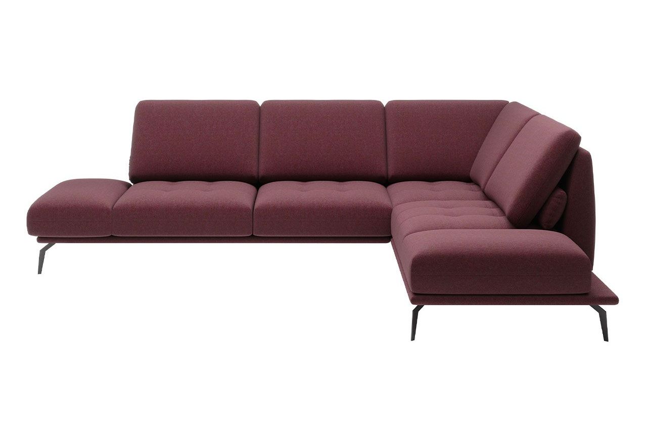 Komfortowy narożnik wolnostojący FIUME z regulowanym oparciem oraz obrotowym siedziskiem