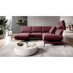 Komfortowy narożnik wolnostojący FIUME z regulowanym oparciem oraz obrotowym siedziskiem